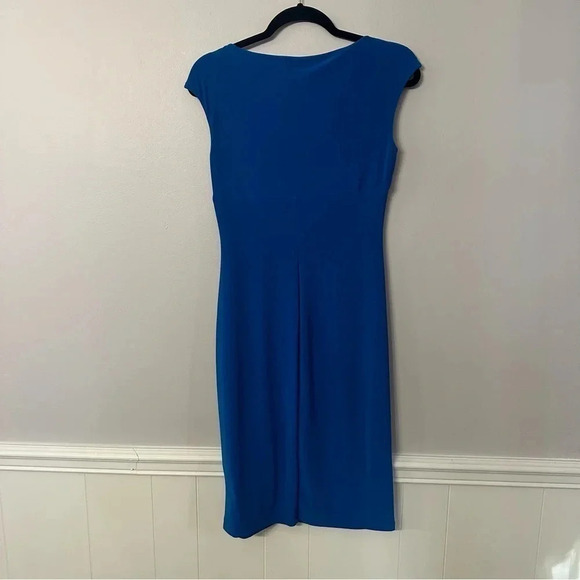 Lauren Ralph Lauren Women's Twist Front Cap Sleeve Blue Dress Size 6 GUC - Picture 8 of 8